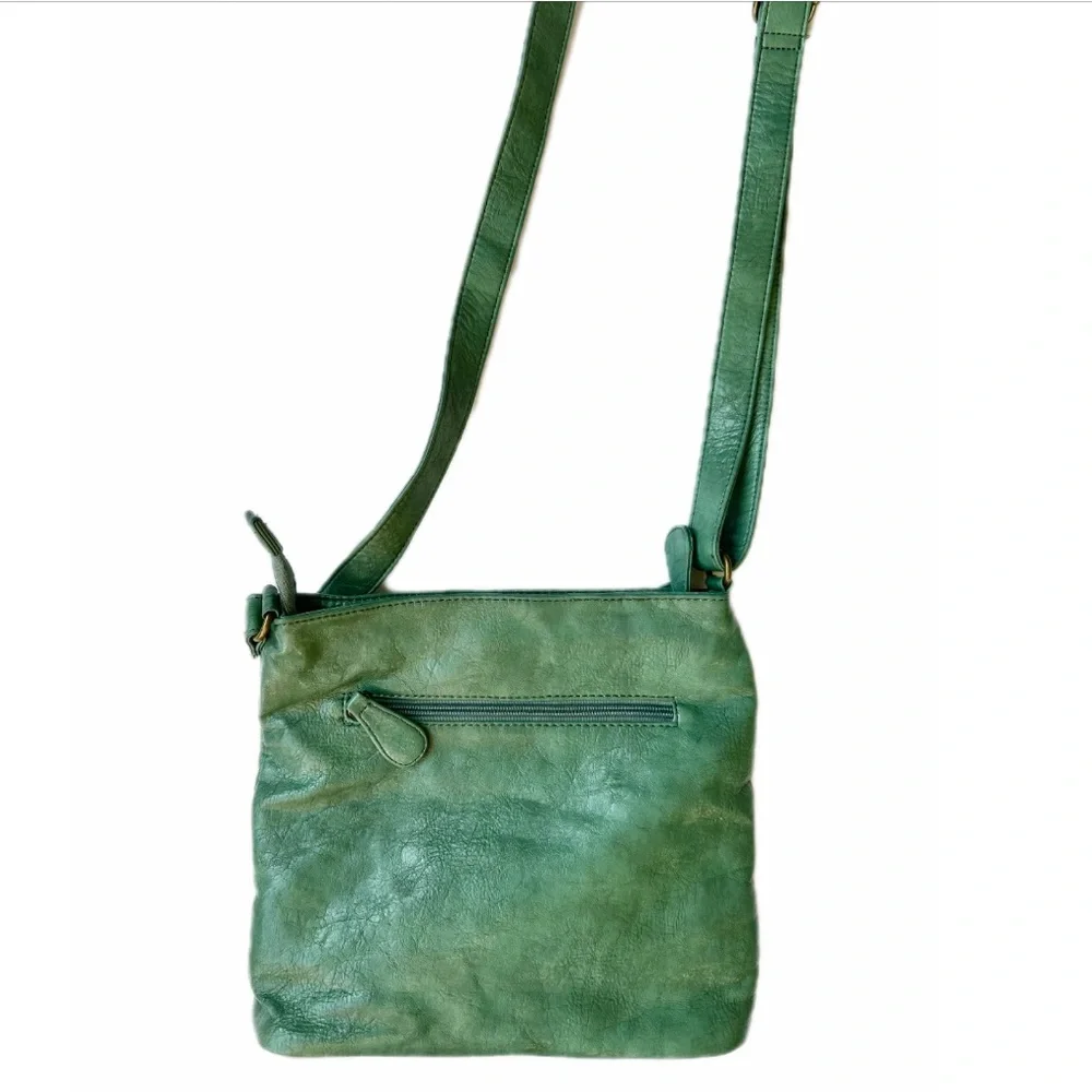 Angel Barcelo Green Leather Crossbody Purse - Picture 3 of 4